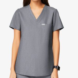 Figs Catarina One-Pocket Scrub Top Graphite L